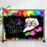 Lofaris Lets Roll Shoes Colorful Paint Birthday Backdrop